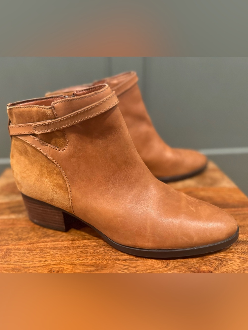 Lauren Ralph Lauren Tan Leather & Suede Ankle Boots